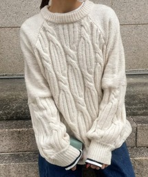 ulu | Over silhouette cable knit(ニット/セーター)