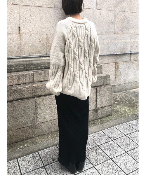 ulu（ウル）の「Over silhouette cable knit（ニット/セーター・レディース・ホワイト・FREE）」の16枚目の写真