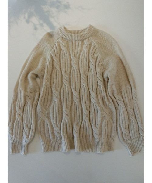 ulu（ウル）の「Over silhouette cable knit（ニット/セーター・レディース・ホワイト・FREE）」の14枚目の写真
