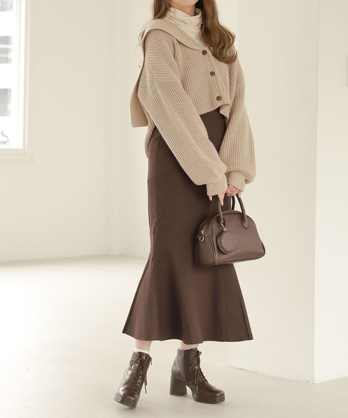 Heather(ヘザー)の「セーラーカラーニットカーディガン 263123(カーディガン/ボレロ・レディース・アイボリー/ベージュ/ブルー・FREE)」の6枚目の写真