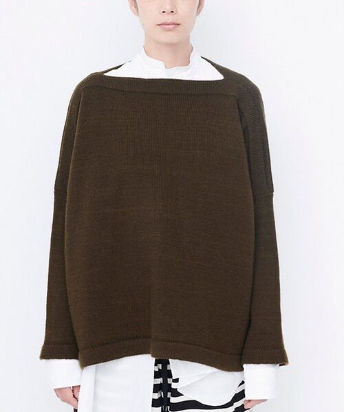 LA MARINE FRANCAISE（マリン フランセーズ）の「BASQUE WOOL WIDE SWEATER（ニット/セーター・レディース・カーキ/ブラック/オフホワイト・F）」の3枚目の写真