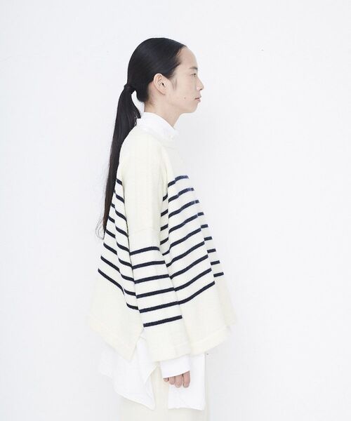 LA MARINE FRANCAISE（マリン フランセーズ）の「BASQUE WOOL WIDE SWEATER（ニット/セーター・レディース・カーキ/ブラック/オフホワイト・F）」の5枚目の写真