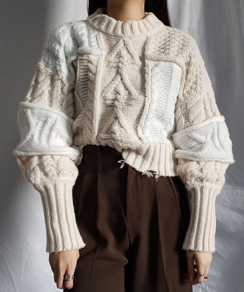 me+em select（ミームセレクト）の「バイカラーパッチワーククロップド