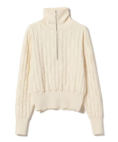 Ray BEAMS（レイビームス）の「Ray BEAMS / バスケットアミ ジップ ポロシャツ（ニット/セーター・レディース・ブラック/オフホワイト・ONE SIZE）」の17枚目の写真