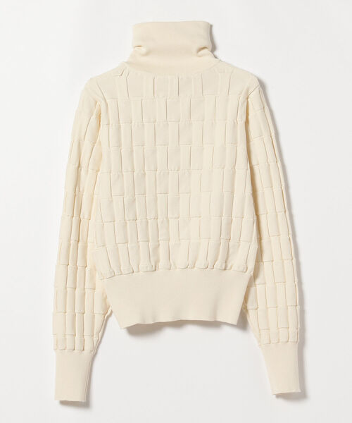 Ray BEAMS（レイビームス）の「Ray BEAMS / バスケットアミ ジップ ポロシャツ（ニット/セーター・レディース・ブラック/オフホワイト・ONE SIZE）」の20枚目の写真