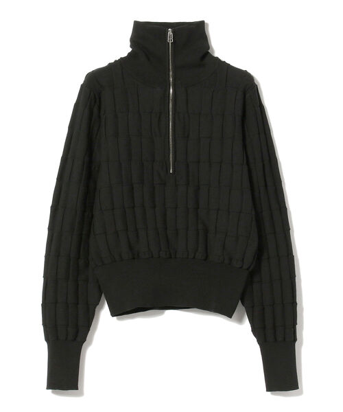 Ray BEAMS（レイビームス）の「Ray BEAMS / バスケットアミ ジップ ポロシャツ（ニット/セーター・レディース・ブラック/オフホワイト・ONE SIZE）」の22枚目の写真