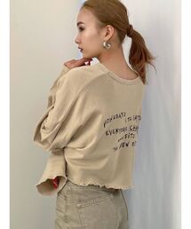 EMODA | カットオフメッセージロングTシャツ(Tシャツ/カットソー)