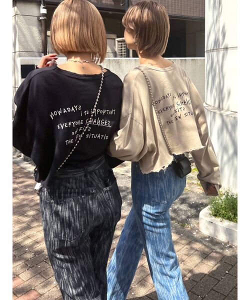 なお様11点❤️☘️T17521☘️EMODA 半袖 フォトグラフ Tシャツ F セール】アートグラフィックオーバーTシャツ（Tシャツ