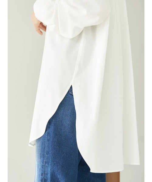 earth music&ecology（アースミュージックアンドエコロジー）の「微起毛シャツチュニック*（シャツ/ブラウス・レディース・オフホワイト/グレイッシュベージュ・FREE）」の16枚目の写真