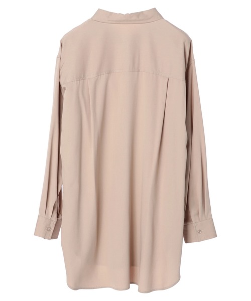 earth music&ecology（アースミュージックアンドエコロジー）の「微起毛シャツチュニック*（シャツ/ブラウス・レディース・オフホワイト/グレイッシュベージュ・FREE）」の6枚目の写真