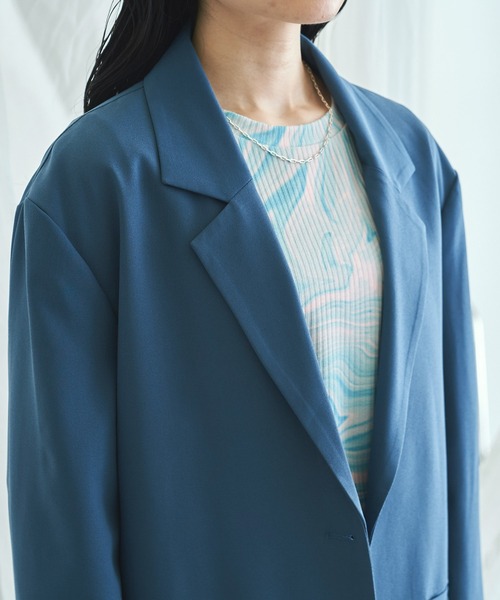 Behest テーラードジャケット ダークブルー 超ストレッチスーツ】清涼テーラードジャケット【セットアップ着用可