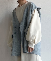 w closet | VネックW前BIGシルエットジレ(ベスト)