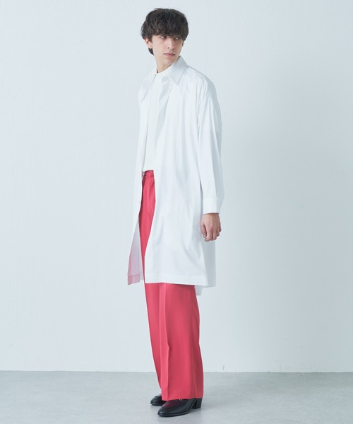 Lui's（ルイス）の「バンブーレーヨンNEWロングシャツ（シャツ/ブラウス・メンズ・ホワイト/ブラック・FREE）」の3枚目の写真