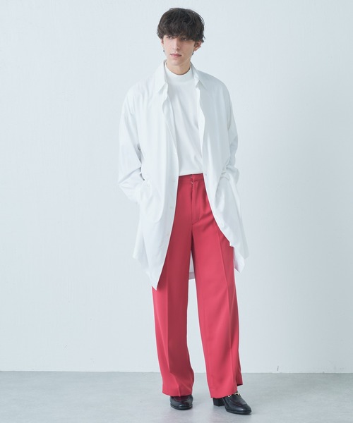 Lui's（ルイス）の「バンブーレーヨンNEWロングシャツ（シャツ/ブラウス・メンズ・ホワイト/ブラック・FREE）」の5枚目の写真