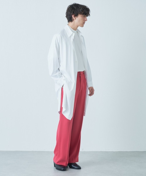 Lui's（ルイス）の「バンブーレーヨンNEWロングシャツ（シャツ/ブラウス・メンズ・ホワイト/ブラック・FREE）」の10枚目の写真