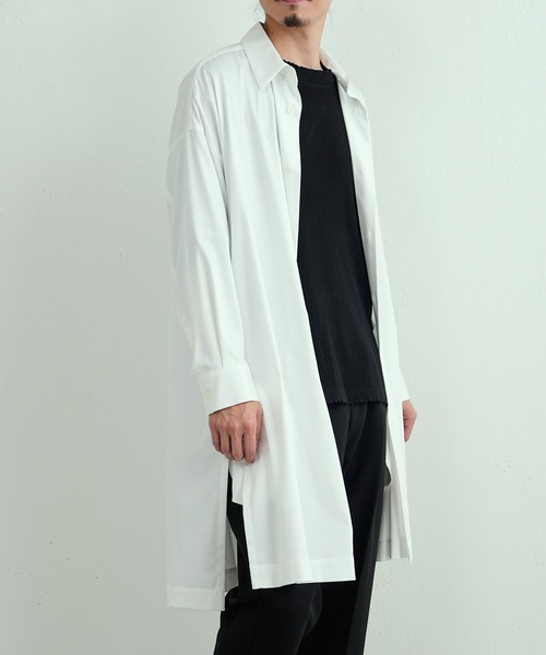 Lui's（ルイス）の「バンブーレーヨンNEWロングシャツ（シャツ/ブラウス・メンズ・ホワイト/ブラック・FREE）」の6枚目の写真