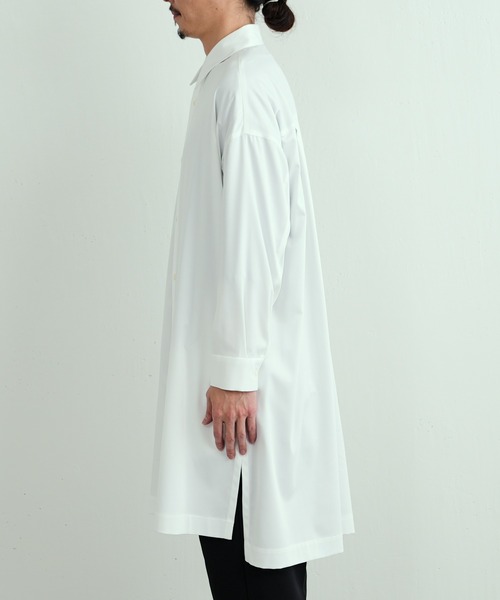 Lui's（ルイス）の「バンブーレーヨンNEWロングシャツ（シャツ/ブラウス・メンズ・ホワイト/ブラック・FREE）」の4枚目の写真