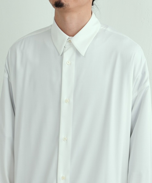 Lui's（ルイス）の「バンブーレーヨンNEWロングシャツ（シャツ/ブラウス・メンズ・ホワイト/ブラック・FREE）」の19枚目の写真