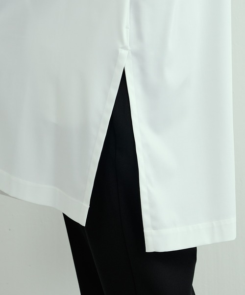 Lui's（ルイス）の「バンブーレーヨンNEWロングシャツ（シャツ/ブラウス・メンズ・ホワイト/ブラック・FREE）」の8枚目の写真
