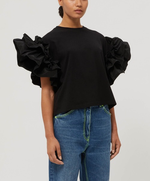 MSGM（エムエスジーエム）の「ラッフルスリーブ トップ（Tシャツ 