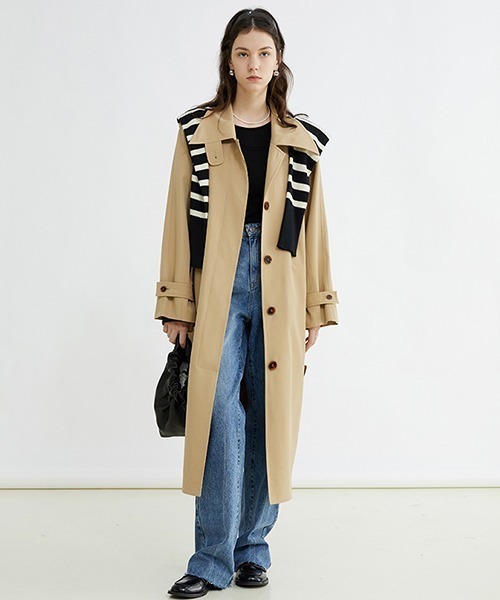 Fano Studios(ファノ ストゥディオズ)の「【Fano Studios】Waist belt straight trench coat FC22W019(トレンチコート・レディース・ベージュ・L/M/S)」の2枚目の写真