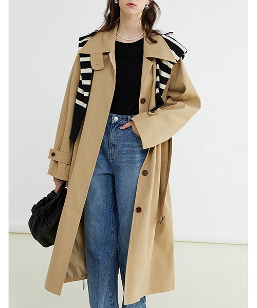 Fano Studios(ファノ ストゥディオズ)の「【Fano Studios】Waist belt straight trench coat FC22W019(トレンチコート・レディース・ベージュ・L/M/S)」の4枚目の写真