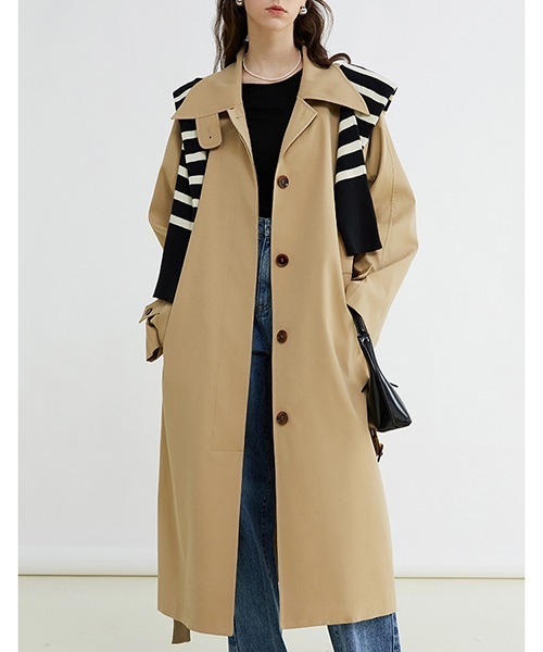 Fano Studios(ファノ ストゥディオズ)の「【Fano Studios】Waist belt straight trench coat FC22W019(トレンチコート・レディース・ベージュ・L/M/S)」の5枚目の写真