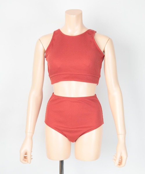 SEA DRESS（シードレス）の「ﾜｯﾌﾙ素材ﾊﾞｯｸｼｬﾝﾋﾞｷﾆ/水着（水着・レディース・オレンジ/ブラック/ブルー・M/S/L）」の20枚目の写真