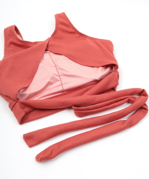 SEA DRESS（シードレス）の「ﾜｯﾌﾙ素材ﾊﾞｯｸｼｬﾝﾋﾞｷﾆ/水着（水着・レディース・オレンジ/ブラック/ブルー・M/S/L）」の18枚目の写真