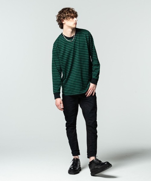 glamb(グラム)の「【glamb】Border long sleeve CS(Tシャツ/カットソー・メンズ・ブラック×グリーン/ホワイト×ブラック・M/L)」の16枚目の写真
