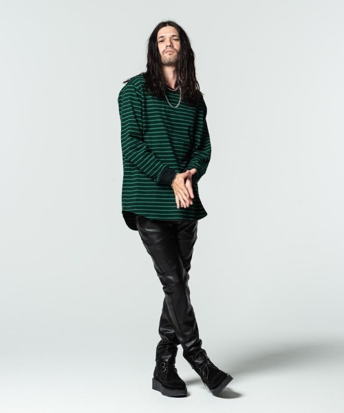 glamb(グラム)の「【glamb】Border long sleeve CS(Tシャツ/カットソー・メンズ・ブラック×グリーン/ホワイト×ブラック・M/L)」の18枚目の写真
