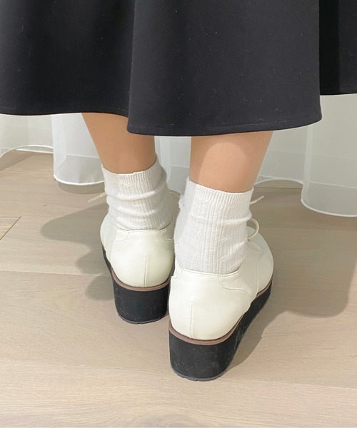 apres jour（アプレジュール）の「厚底レースアップシューズ【ZOZOTOWN限定アイテム】（その他シューズ・レディース・アイボリー/ブラック/ブラック系その他・LARGE/MEDIUM/SMALL/X-LARGE）」の6枚目の写真