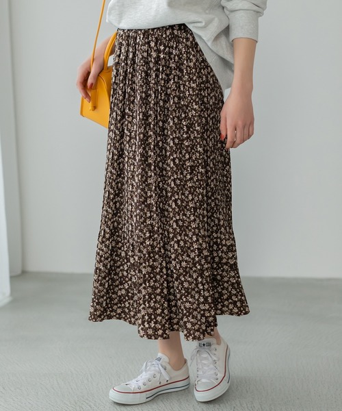 Edit Sheen（エディットシーン）の「ミニフラワープリーツスカート（スカート・レディース・ブラウン/イエロー・M）」の21枚目の写真