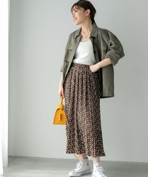 Edit Sheen（エディットシーン）の「ミニフラワープリーツスカート（スカート・レディース・ブラウン/イエロー・M）」の16枚目の写真