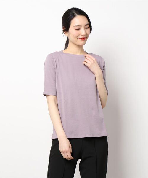 BELLUNA(ベルーナ)の「艶やか綿100%ボートネックプルオーバー(Tシャツ/カットソー・レディース・ホワイト/ライトグレー/ブラック/モカ/グレー系その他/レッド系その他/ロイヤルブルー・MEDIUM/LARGE/X-LARGE)」の16枚目の写真