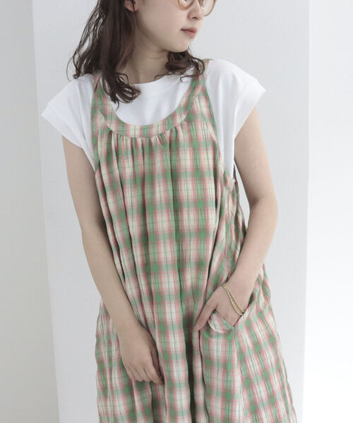 fredy emue（フレディエミュ）の「シャーリングチェックキャミワンピース（ワンピース・レディース・グリーン系その他/ブルー系その他・38）」の10枚目の写真