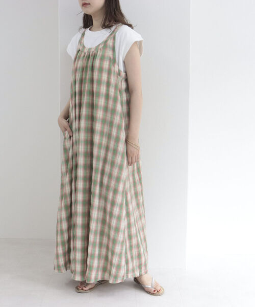 fredy emue（フレディエミュ）の「シャーリングチェックキャミワンピース（ワンピース・レディース・グリーン系その他/ブルー系その他・38）」の11枚目の写真