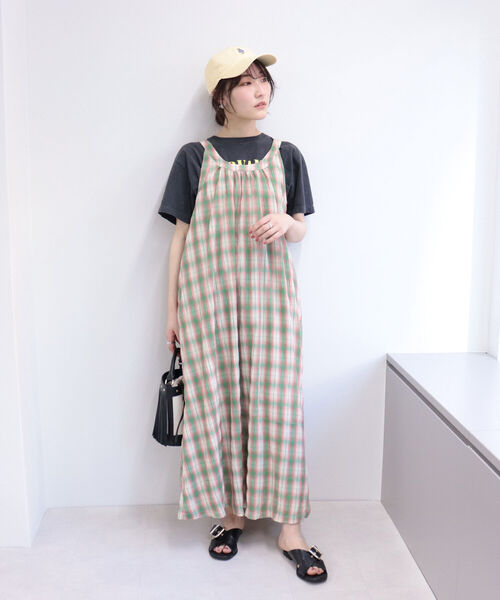 fredy emue（フレディエミュ）の「シャーリングチェックキャミワンピース（ワンピース・レディース・グリーン系その他/ブルー系その他・38）」の16枚目の写真