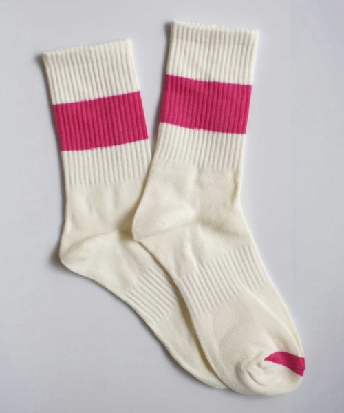 ammy.(エイミードット)の「【 ammy. / エイミードット 】 カラー ライン クルー丈 ソックス(ソックス/靴下・レディース・オレンジ/ブルー/ライトグリーン/ピンク/パープル/ブラック/グリーン・FREE)」の6枚目の写真