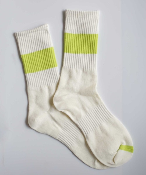 ammy.(エイミードット)の「【 ammy. / エイミードット 】 カラー ライン クルー丈 ソックス(ソックス/靴下・レディース・オレンジ/ブルー/ライトグリーン/ピンク/パープル/ブラック/グリーン・FREE)」の3枚目の写真