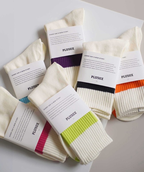 ammy.(エイミードット)の「【 ammy. / エイミードット 】 カラー ライン クルー丈 ソックス(ソックス/靴下・レディース・オレンジ/ブルー/ライトグリーン/ピンク/パープル/ブラック/グリーン・FREE)」の9枚目の写真