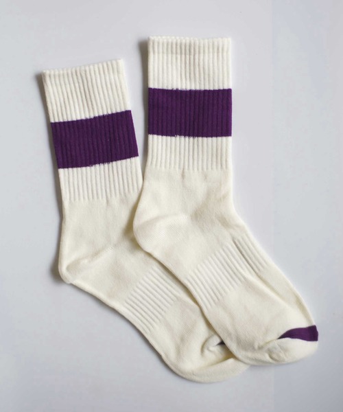 ammy.(エイミードット)の「【 ammy. / エイミードット 】 カラー ライン クルー丈 ソックス(ソックス/靴下・レディース・オレンジ/ブルー/ライトグリーン/ピンク/パープル/ブラック/グリーン・FREE)」の8枚目の写真