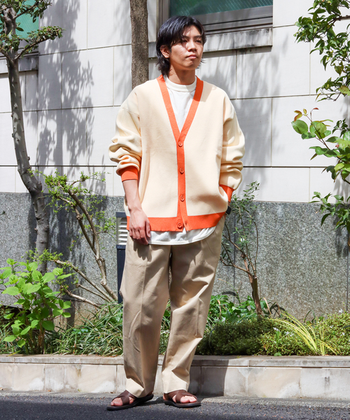 JOURNAL STANDARD(ジャーナルスタンダード)の「【LOGAN/ローガン×JOURNAL STANDARD】別注 トリム カーディガン(カーディガン/ボレロ・メンズ・ネイビー/ナチュラル/イエロー/グリーン・LARGE/MEDIUM)」の8枚目の写真