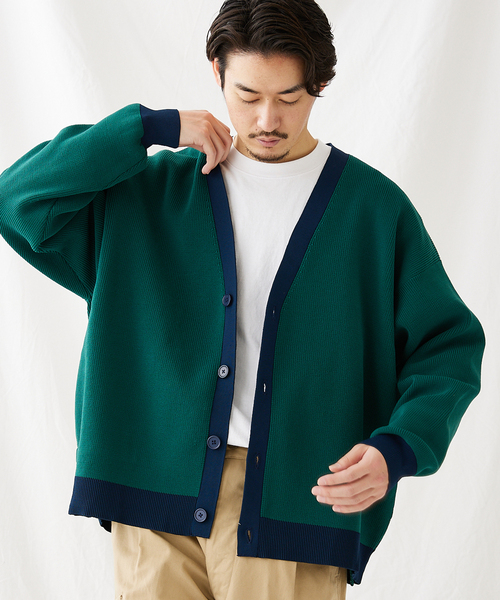 JOURNAL STANDARD(ジャーナルスタンダード)の「【LOGAN/ローガン×JOURNAL STANDARD】別注 トリム カーディガン(カーディガン/ボレロ・メンズ・ネイビー/ナチュラル/イエロー/グリーン・LARGE/MEDIUM)」の15枚目の写真