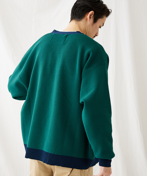 JOURNAL STANDARD(ジャーナルスタンダード)の「【LOGAN/ローガン×JOURNAL STANDARD】別注 トリム カーディガン(カーディガン/ボレロ・メンズ・ネイビー/ナチュラル/イエロー/グリーン・LARGE/MEDIUM)」の16枚目の写真