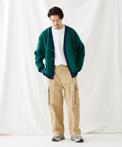 JOURNAL STANDARD(ジャーナルスタンダード)の「【LOGAN/ローガン×JOURNAL STANDARD】別注 トリム カーディガン(カーディガン/ボレロ・メンズ・ネイビー/ナチュラル/イエロー/グリーン・LARGE/MEDIUM)」の17枚目の写真