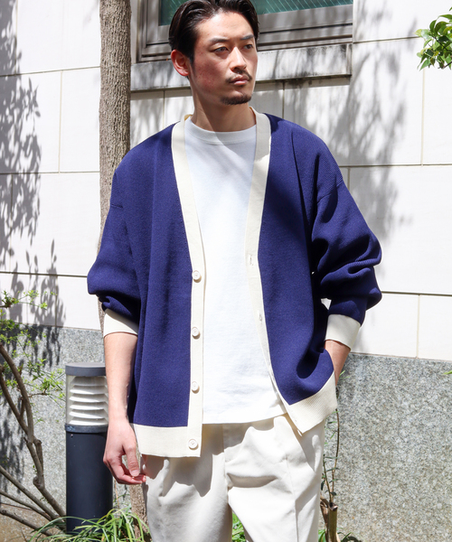 JOURNAL STANDARD(ジャーナルスタンダード)の「【LOGAN/ローガン×JOURNAL STANDARD】別注 トリム カーディガン(カーディガン/ボレロ・メンズ・ネイビー/ナチュラル/イエロー/グリーン・LARGE/MEDIUM)」の18枚目の写真