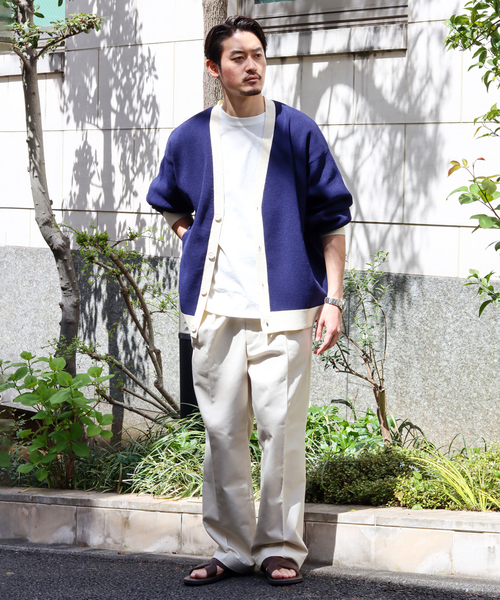 JOURNAL STANDARD(ジャーナルスタンダード)の「【LOGAN/ローガン×JOURNAL STANDARD】別注 トリム カーディガン(カーディガン/ボレロ・メンズ・ネイビー/ナチュラル/イエロー/グリーン・LARGE/MEDIUM)」の20枚目の写真