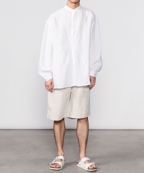 VETRA(ベトラ)の「VETRA | ライトリネンプルオーバーシャツ MEN(シャツ/ブラウス・メンズ・ホワイト・42/44)」の4枚目の写真