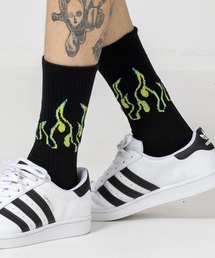 XLARGE | FLAME SOCKS　/靴下　ソックス　炎　ファイヤーパターン(ソックス/靴下)